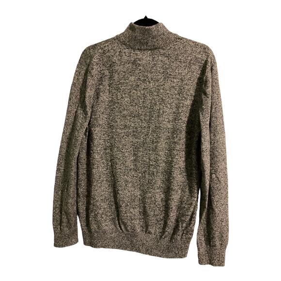 Hawker Rye Mens Sweater Mock Neck Cotton Cashmere Quarter Zip Grey/Black Size M - Picture 2 of 5